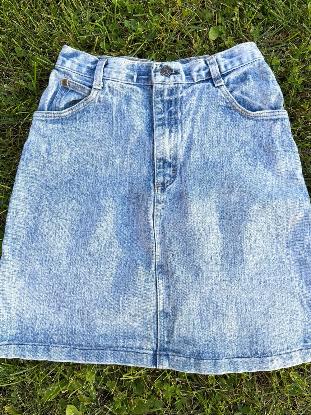 Light Wash Size 7 VTG Denim Pencil Skirt